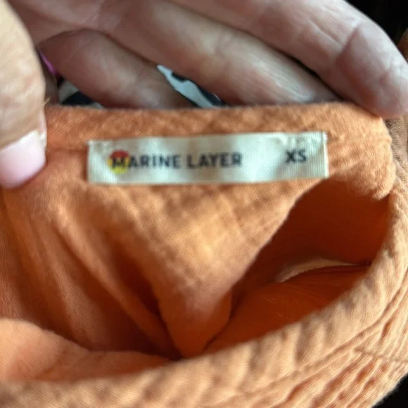 Marine Layer Corrine Gauze Maxi Dress XS Tiered Crinkle Rainbow Beachy - Picture 5 of 9